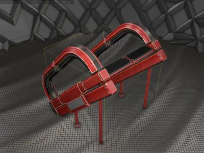 Sci-Fi Stairs - 12 - Red Version  Low-poly 3D model
