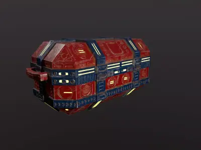 Sci-Fi Crate Free low-poly 3D model get