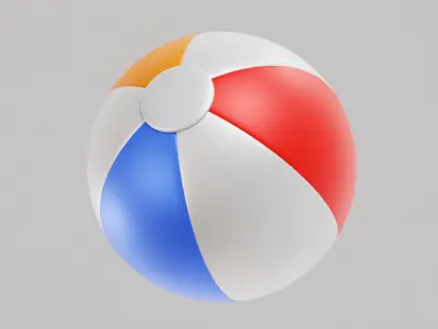 Beach Ball Low-poly 3D model