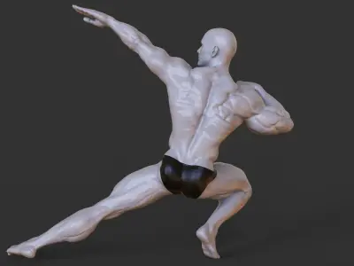 Bodybuilder Pose 3D print model 7