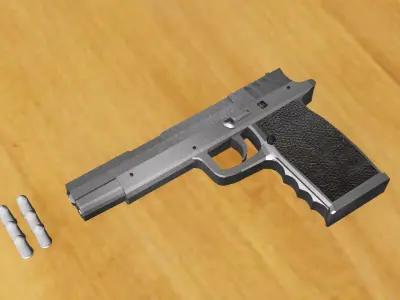  pistol for unity Low-poly 3D model