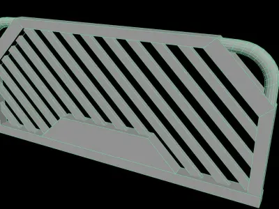 Cyberpunk  barrier Guard - sci fi - game ready Low-poly 3D model