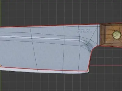 Knife with blood 3D model