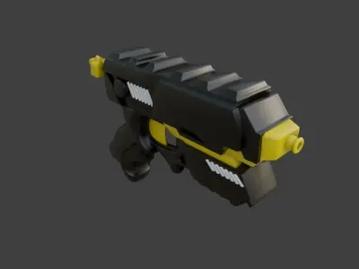 Rigged Scifi Gun 3D Model  Low-poly 3D model