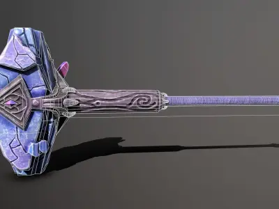 crystal hammer Low-poly 3D model