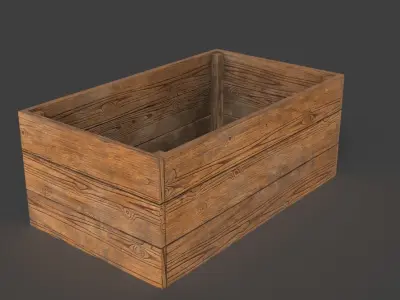 wooden crate Free low-poly 3D model buy