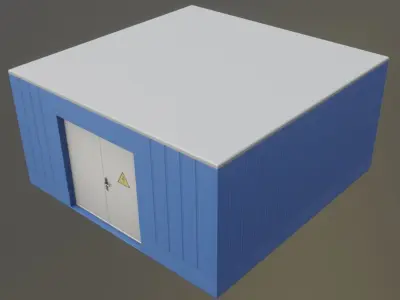 Power Storage Container Blue Low-poly 3D model