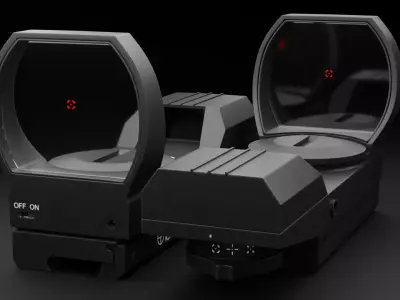 Red Dot Scope Low-poly 3D model