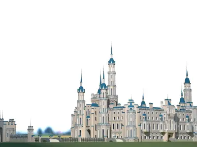 Castle Fortress Fantasy low-poly  Low-poly 3D model