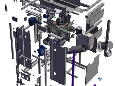 1000KG kitchen waste treatment and reduction machine 3D model