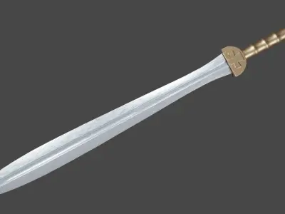 Xyphos sword with Gladius handle Low-poly 3D model