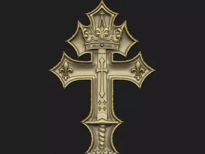 Cross Iris design warrior strong power baroque antique medieval  3D print model
