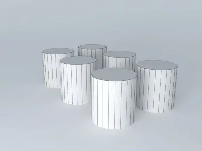 Tank 2 set of six jars Free 3D model