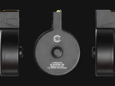 X-Products 50 rounds Drum Magazine HK G3-HK91-HK51 - Game Asset Low-poly 3D model