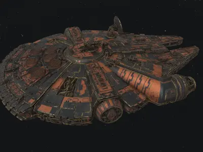 27-5Millennium Falcon Star Wars Spacecraft Free 3D model