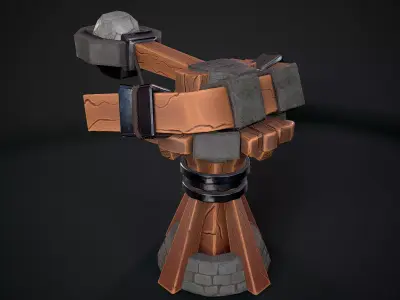 Tower Catapult Low-poly 3D model