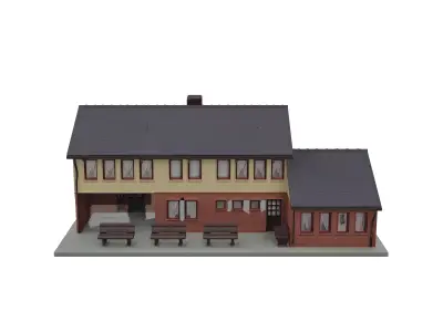 Train Station 3D model 4