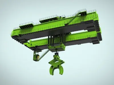 heavy overhead crane 3D model get