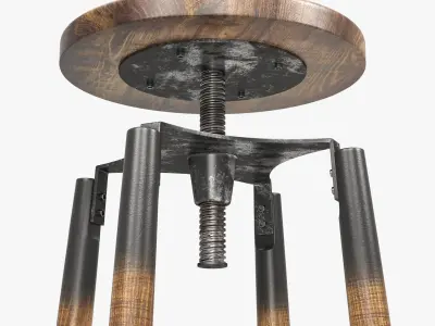 Industrial Bar Stool 3D model buy