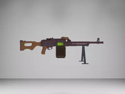 Soviet PKM Low-poly 3D model