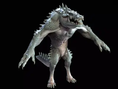 CrocMutant Free low-poly 3D model