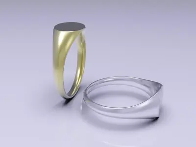 Dainty Thin Signet Ring 3D print model