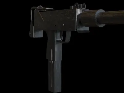 Mac 10 Smg Rifle Gun Assault Rifle Gun Weapon  3D Model Low-poly 3D model