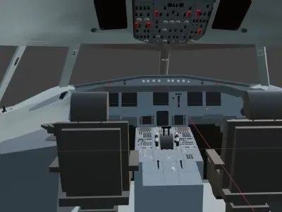 Airbus a320 family cockpit  3D model