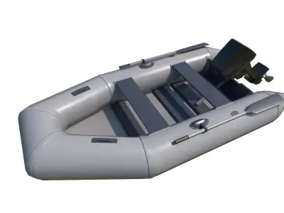 collection boats inflatable boat Low-poly 3D model