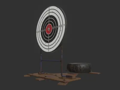 Reactive Target Game props Low-poly 3D model