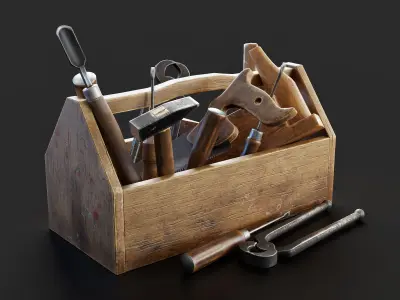 Set of old hand tools 3d model 3D model
