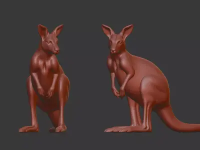 Kangaroo 3D Scan Print Low-poly 3D model