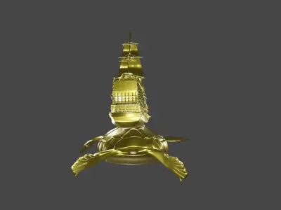dream logos ship with turtle Low-poly 3D model