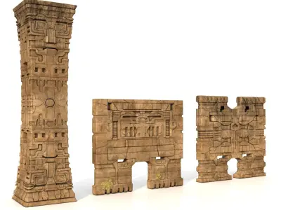 Aztec temple portal 3D model