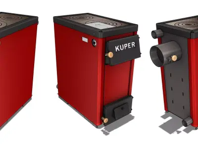 Solid fuel boiler 3D model purchase