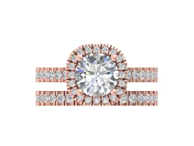 Solitair Ring Bridal Set 3D print model 53