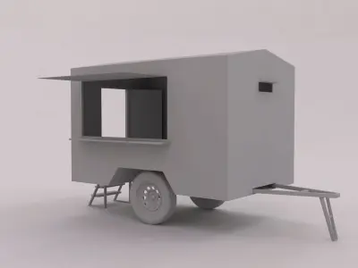 trailer food cart 3D model