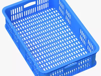 Plastic Crate Blue 3D model