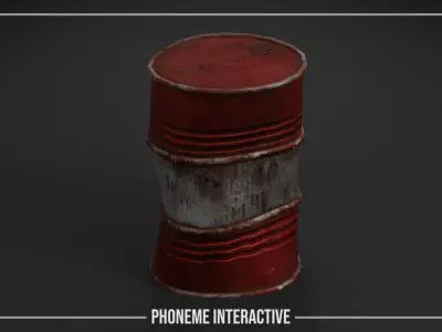 Gallon Drum - Game Ready Prop with Clean - Damaged Versions Free low-poly 3D model