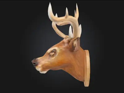 Majestic Stag Carving  Natures Noble Guardian in Wood or Stone 3D model