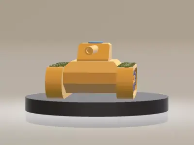 Cartoon Military Tank Toy Style 3D Printable Model 3D print model