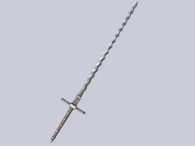 Flamberge Low-poly 3D model purchase