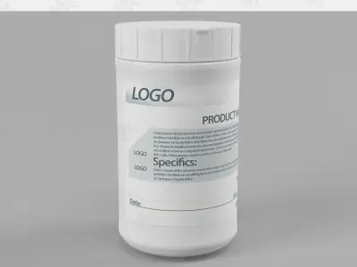  Bottle with label 3D model