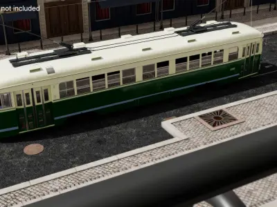 Classic Tram Green Beige  purchase 3D model