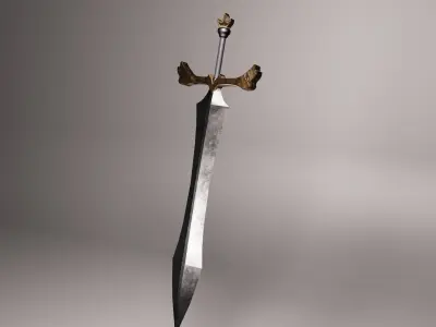 Game Ready Low-poly Big Sword 3D Model Low-poly 3D model