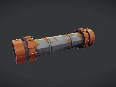 Rusty industrial pipe 3D model