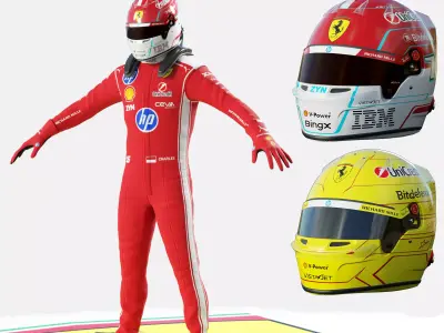 F1 Ferrari Racing Suits 2026 3D model