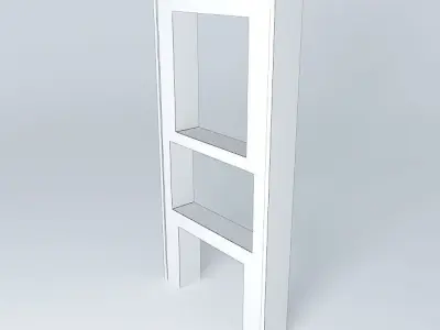 tvstand2 brick wall with shelf Free 3D model