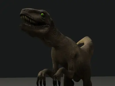 Velociraptor Rigged 3D model