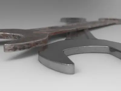 Combination Wrench Low-poly 3D model get